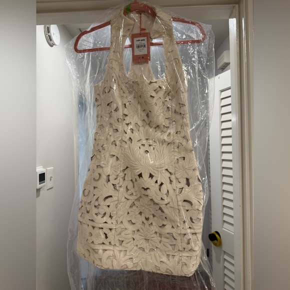 Cult Gaia AKAIA DRESS Cream White Floral Cutout Mini Dress - Picture 6 of 12